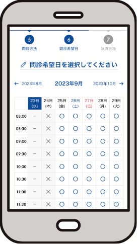 診療日時の選択